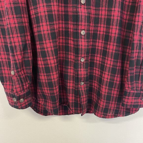 Duluth Trading Co Mens Button Down Plaid Flannel Shirt Sz XLT SL Red Lumberjack - Picture 2 of 7